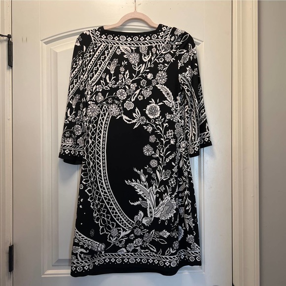 White House Black Market Women's Square Neck Bell Sleeve Floral Dress Size S - Picture 5 of 5